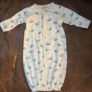 Kissy kissy Whale Print gown - Blue and Green